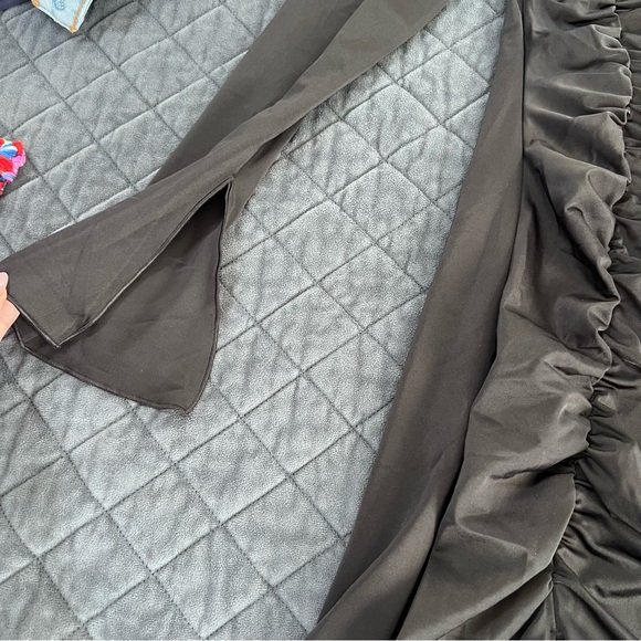 Oh Polly Dress Women’s 2 Rea Long Sleeve Asymmetric Mini black Ruched B27 - Picture 8 of 11